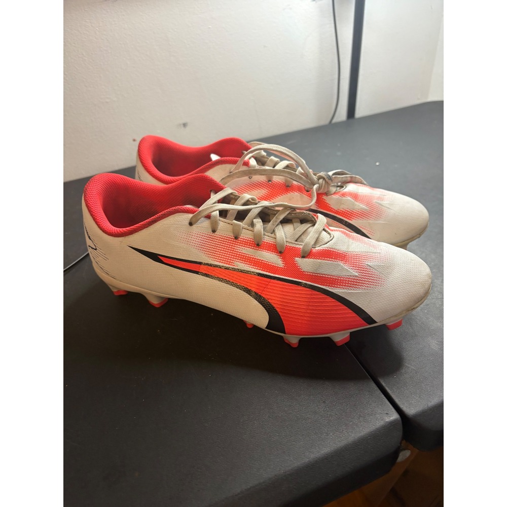 Puma Ultra Soccer Cleats White Red Black FG Mens Size 9 107423-01